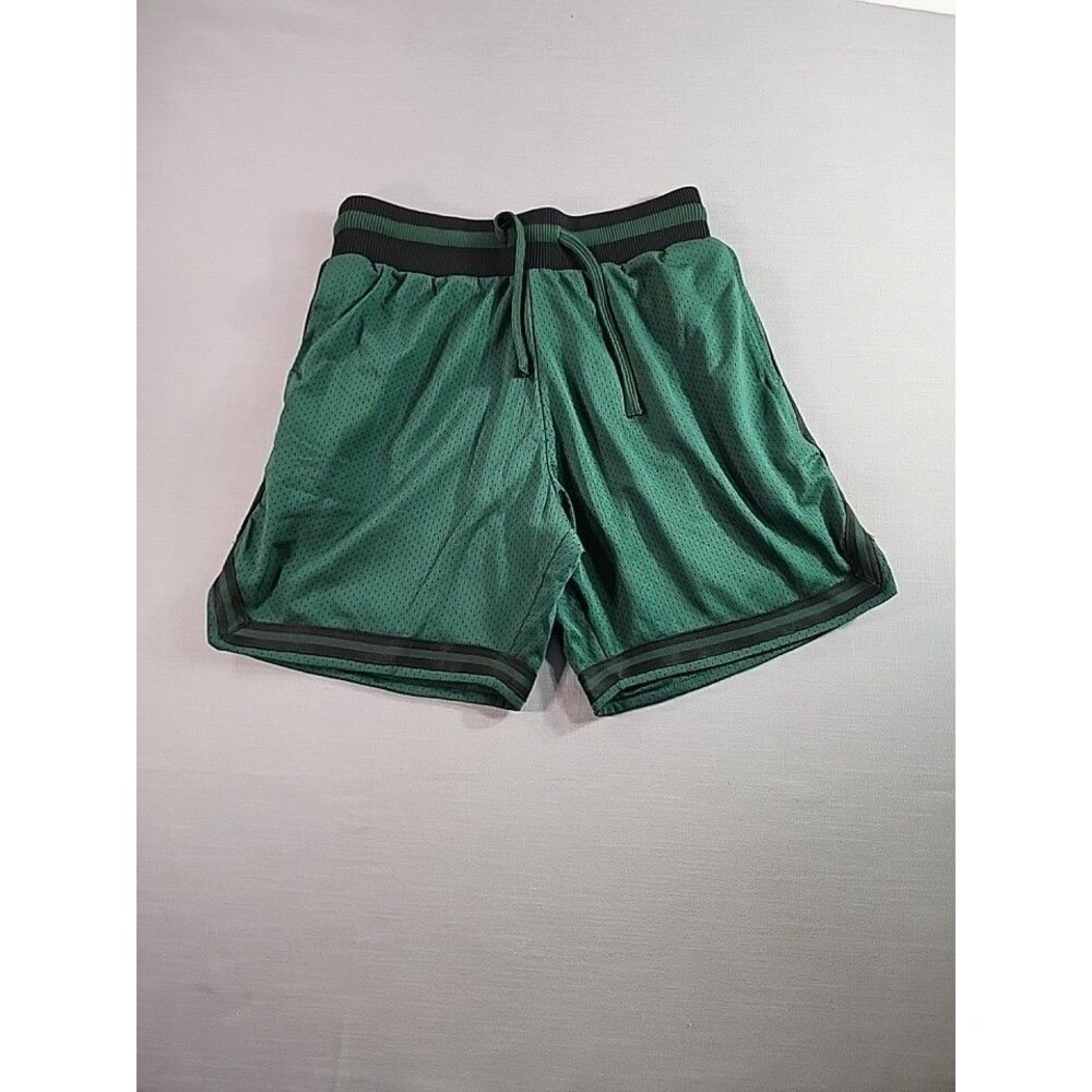 Market Men’s Green Mesh Athletic Shorts Drawstring Basketball Gym Size S